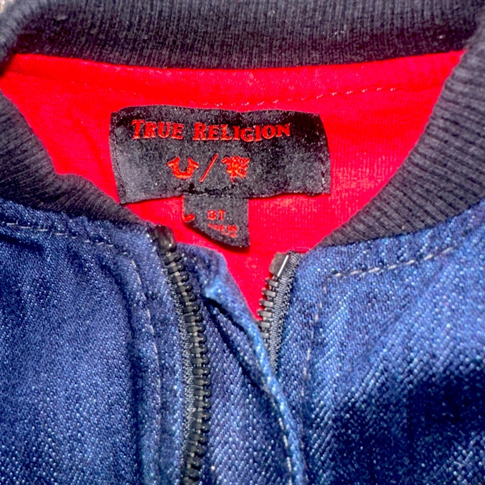 True religion denim bomber jacket size 3t